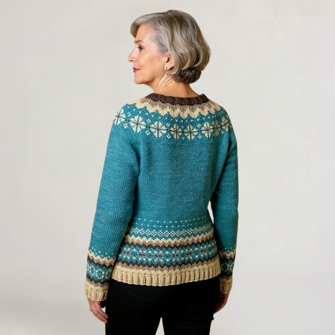 BRIANNA | CARDIGAN IN LANA PREGIATA STILE VINTAGE ISLANDESE