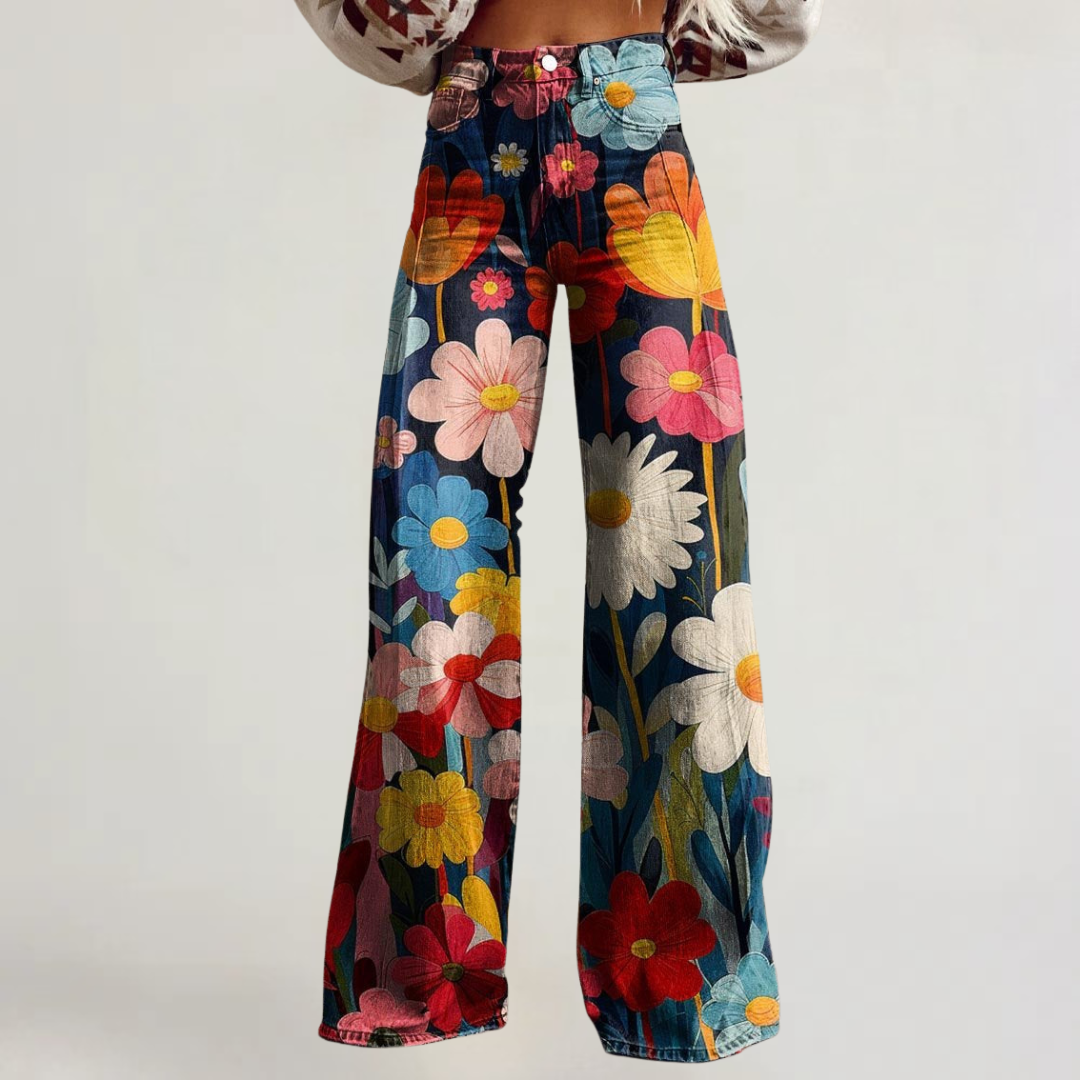 ARIANA | PANTALONI ARTIGIANALI ELEGANTI STILE FLOREALE
