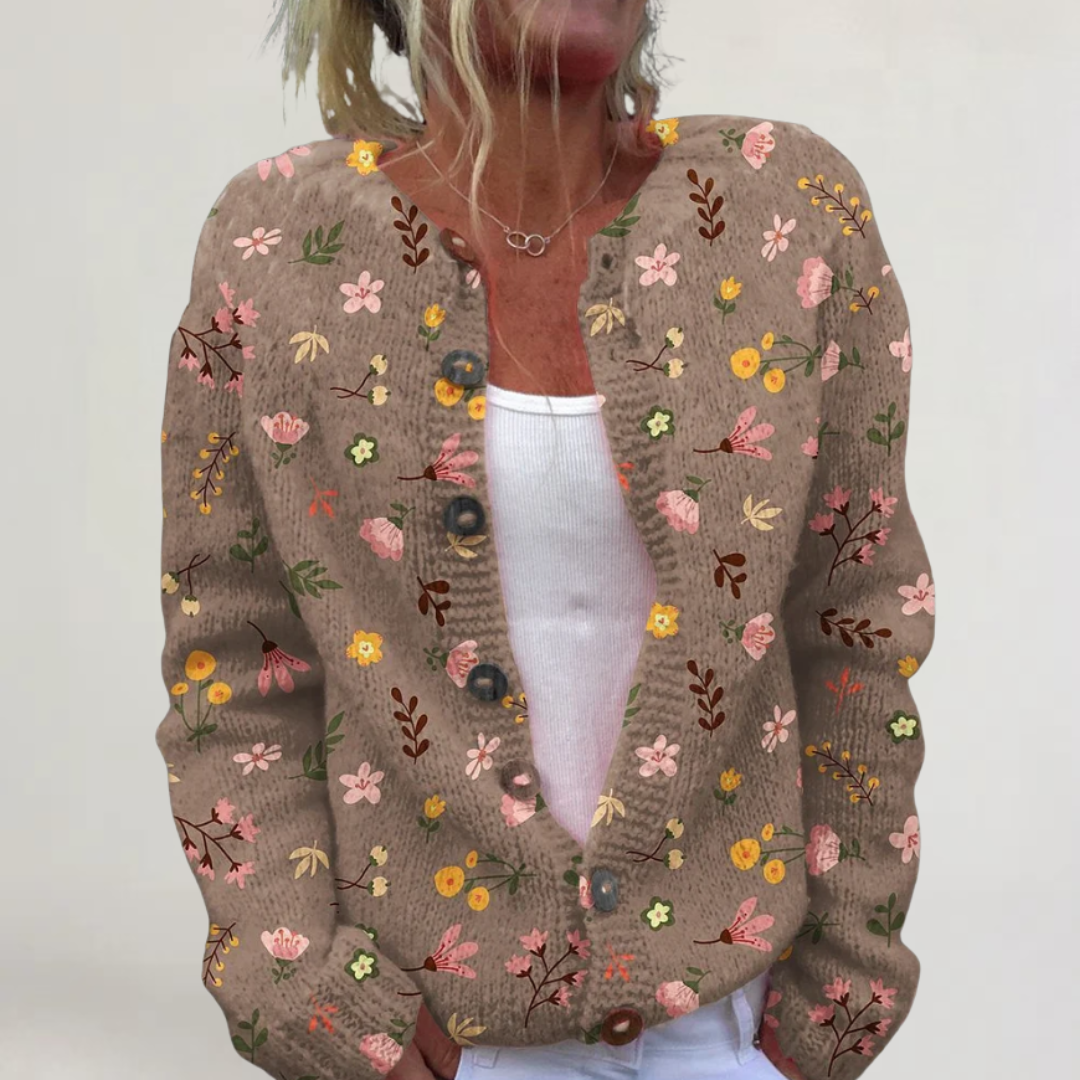SERENA | GILET IN COTONE CON STAMPA FLOREALE