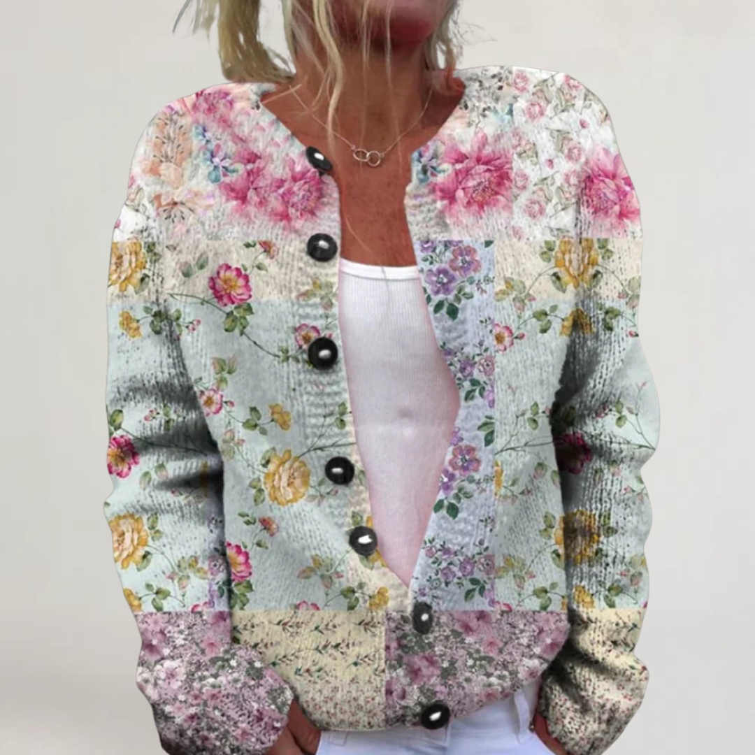 SERENA | GILET IN COTONE CON STAMPA FLOREALE
