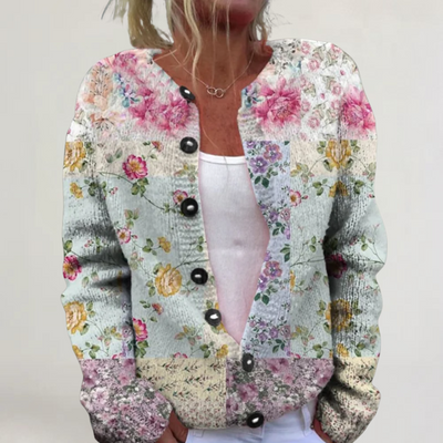 SERENA | GILET IN COTONE CON STAMPA FLOREALE