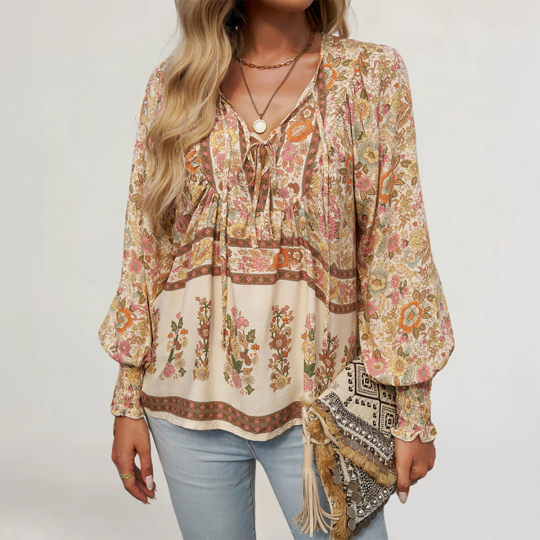 FRANCESCA | BLUSA IN COTONE FLOREALE