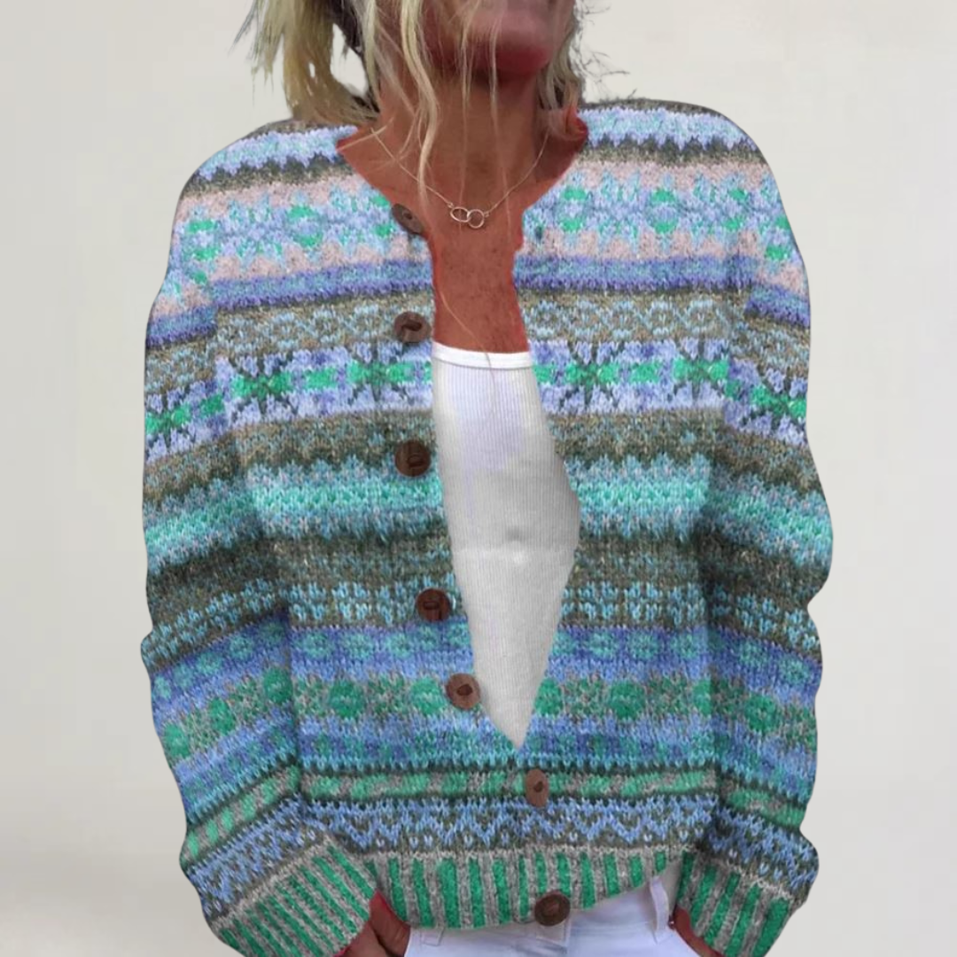VITTORIA | GIACCA IN COTONE BLU CON STAMPA