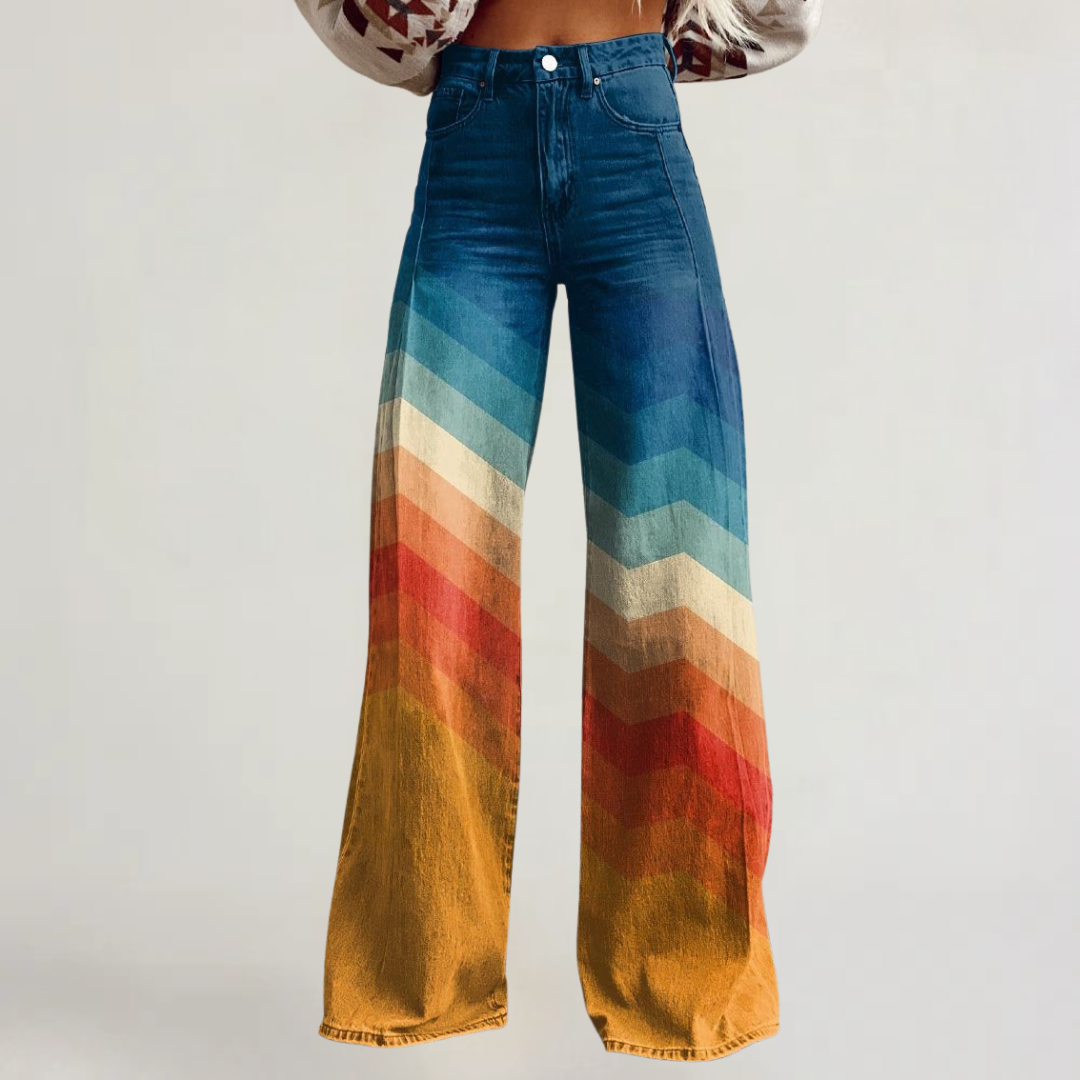 ARIANA | PANTALONI ARTIGIANALI ELEGANTI ARCOBALENO