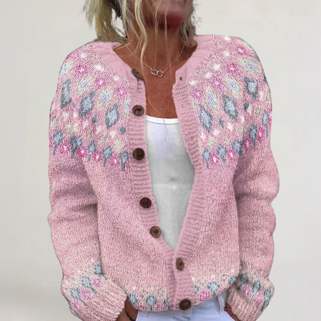 ALESSIA | GILET IN COTONE LEGGERO CON STAMPA ROSA