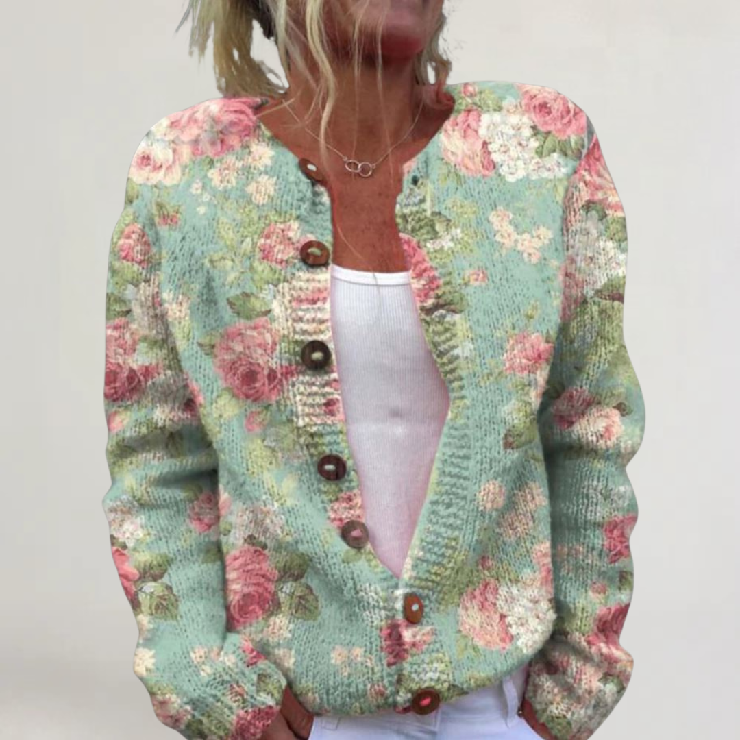 LUDOVICA | GILET IN TESSUTO ELEGANTE CON STAMPA FLOREALE