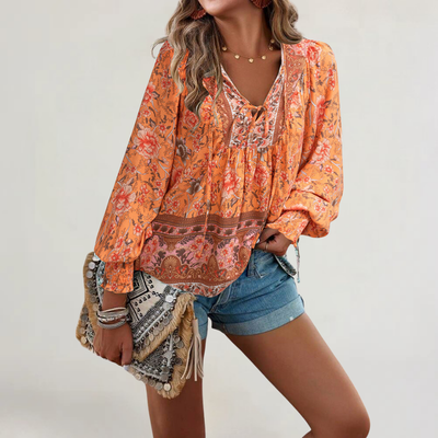 FRANCESCA | BLUSA IN COTONE FLOREALE