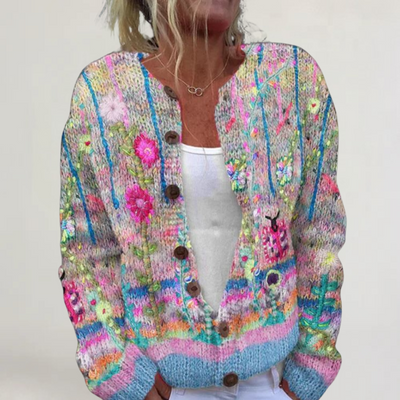 CHIARA | GILET IN COTONE LEGGERO CON STAMPA FLOREALE