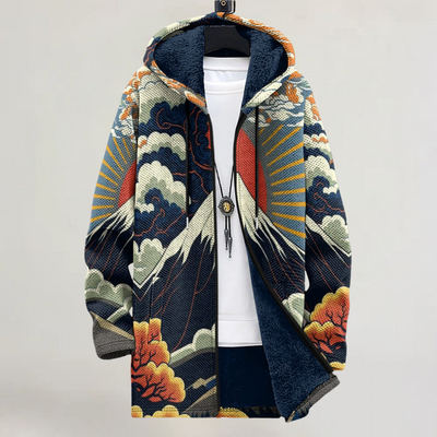 NATASCIA | GIACCA CON CAPPUCCIO CON DESIGNO ARTISTICO