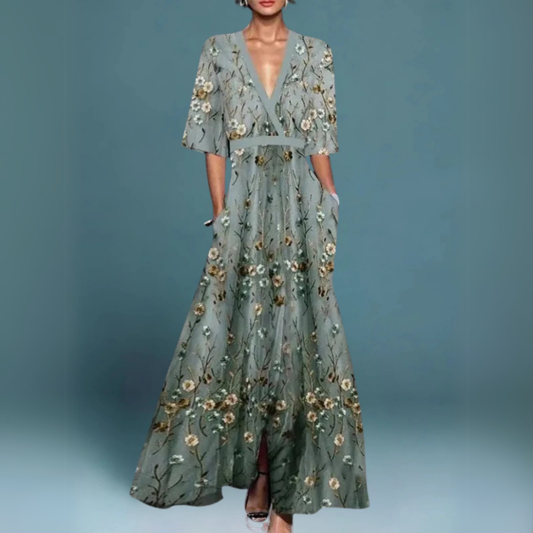 Alfonsa | Elegante abito boho con scollo a V