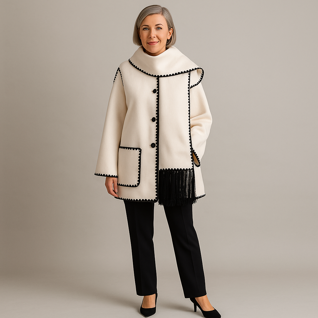 Loren | Cappotto esclusivo con sciarpa moderna integrata