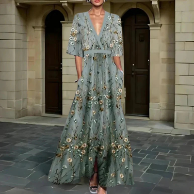 Alfonsa | Elegante abito boho con scollo a V