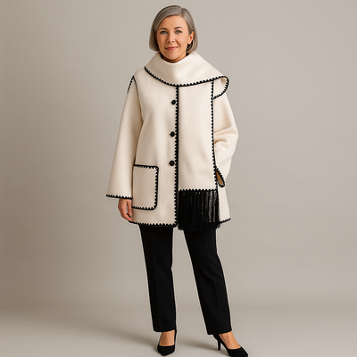 Loren | Cappotto esclusivo con sciarpa moderna integrata