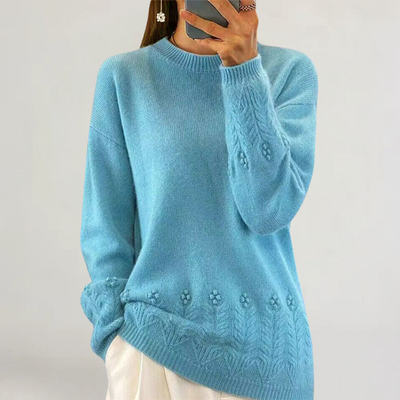 FRANCESCA | MAGLIA IN LANA MORBIDA CON RICAMI A RILIEVO
