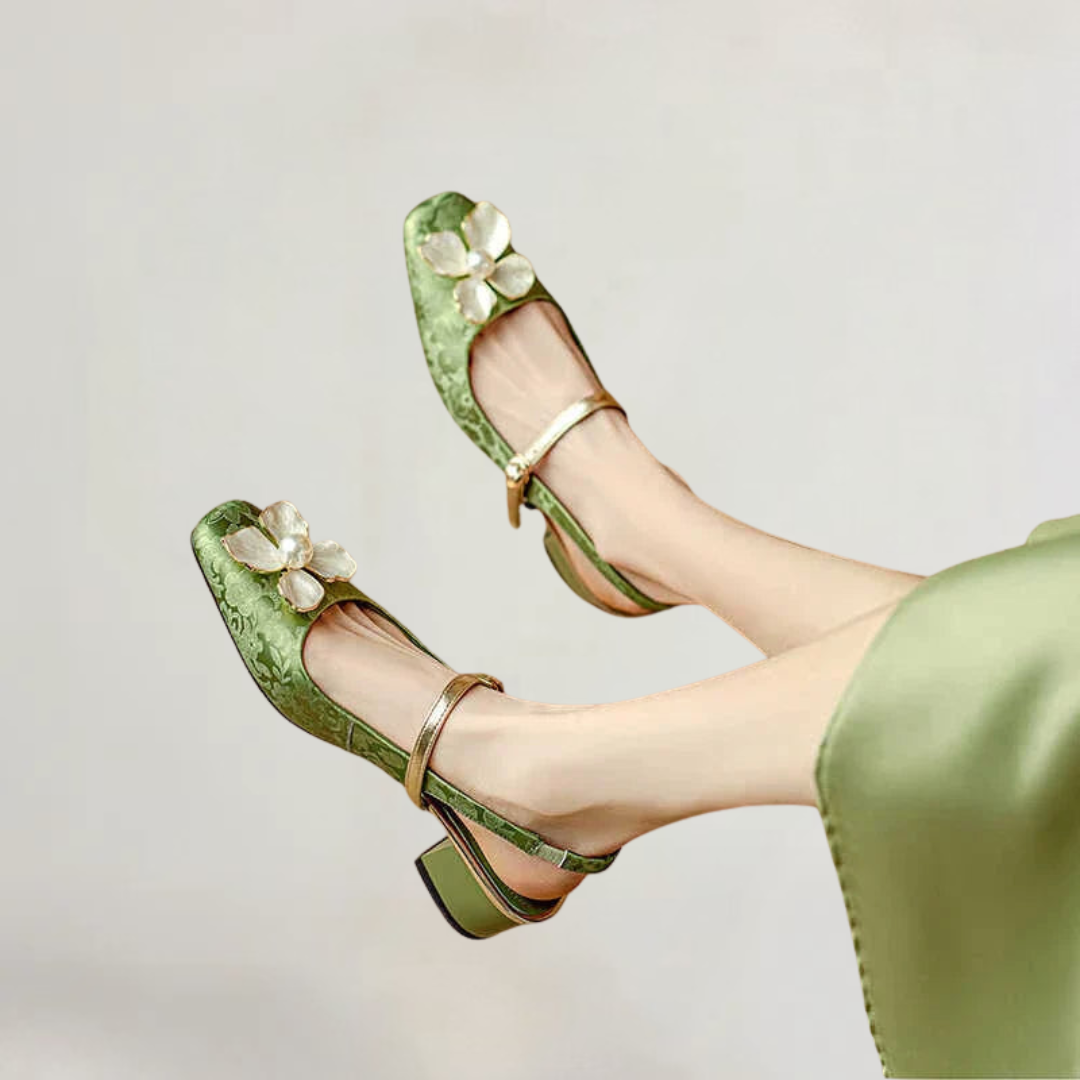 BRIANNA | SANDALI ELEGANTI ARTIGIANALI CON TEMA FLOREALE
