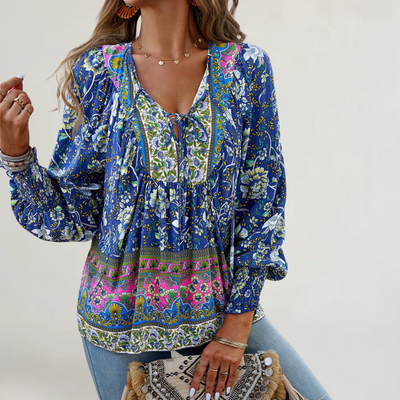 FRANCESCA | BLUSA IN COTONE FLOREALE