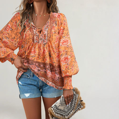 FRANCESCA | BLUSA IN COTONE FLOREALE