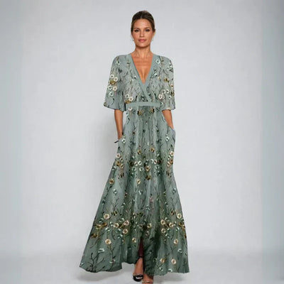 Alfonsa | Elegante abito boho con scollo a V