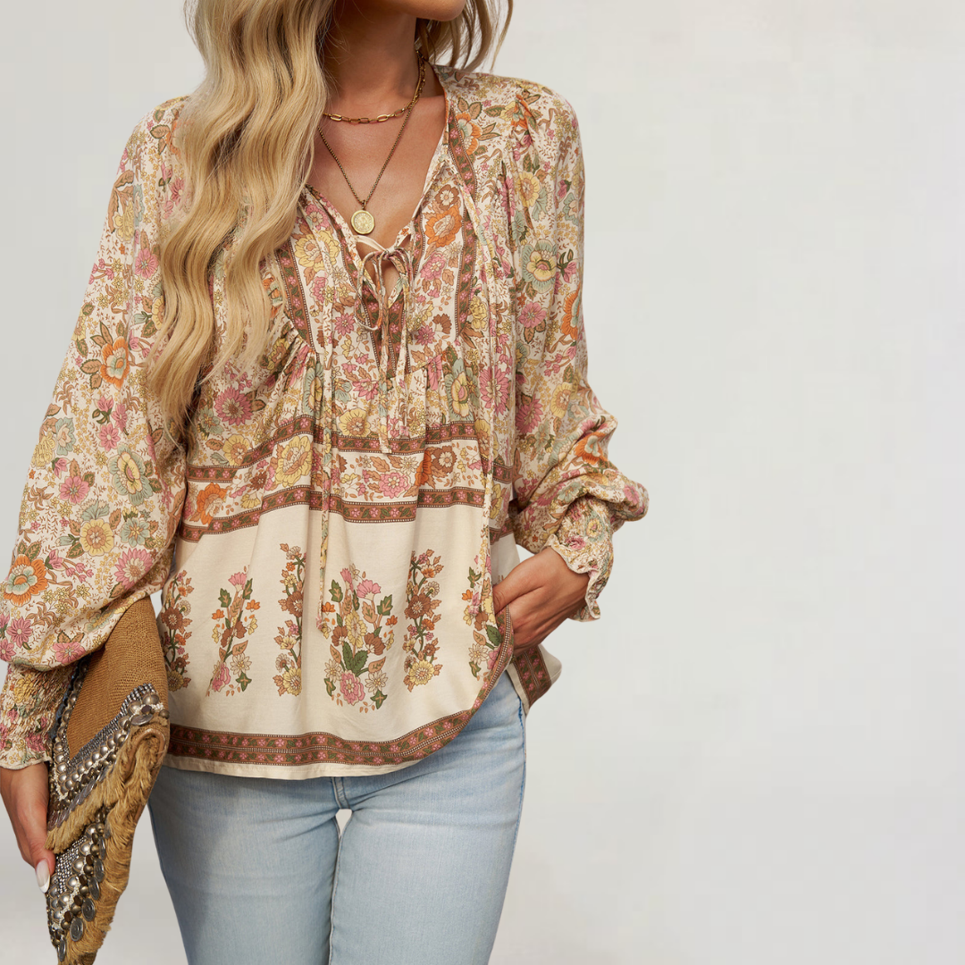FRANCESCA | BLUSA IN COTONE FLOREALE