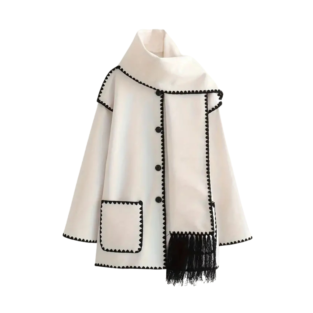 Loren | Cappotto esclusivo con sciarpa moderna integrata