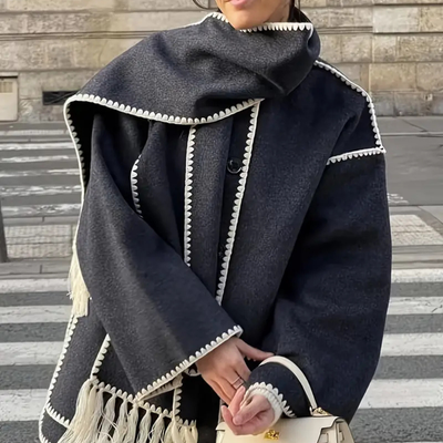 Loren | Cappotto esclusivo con sciarpa moderna integrata