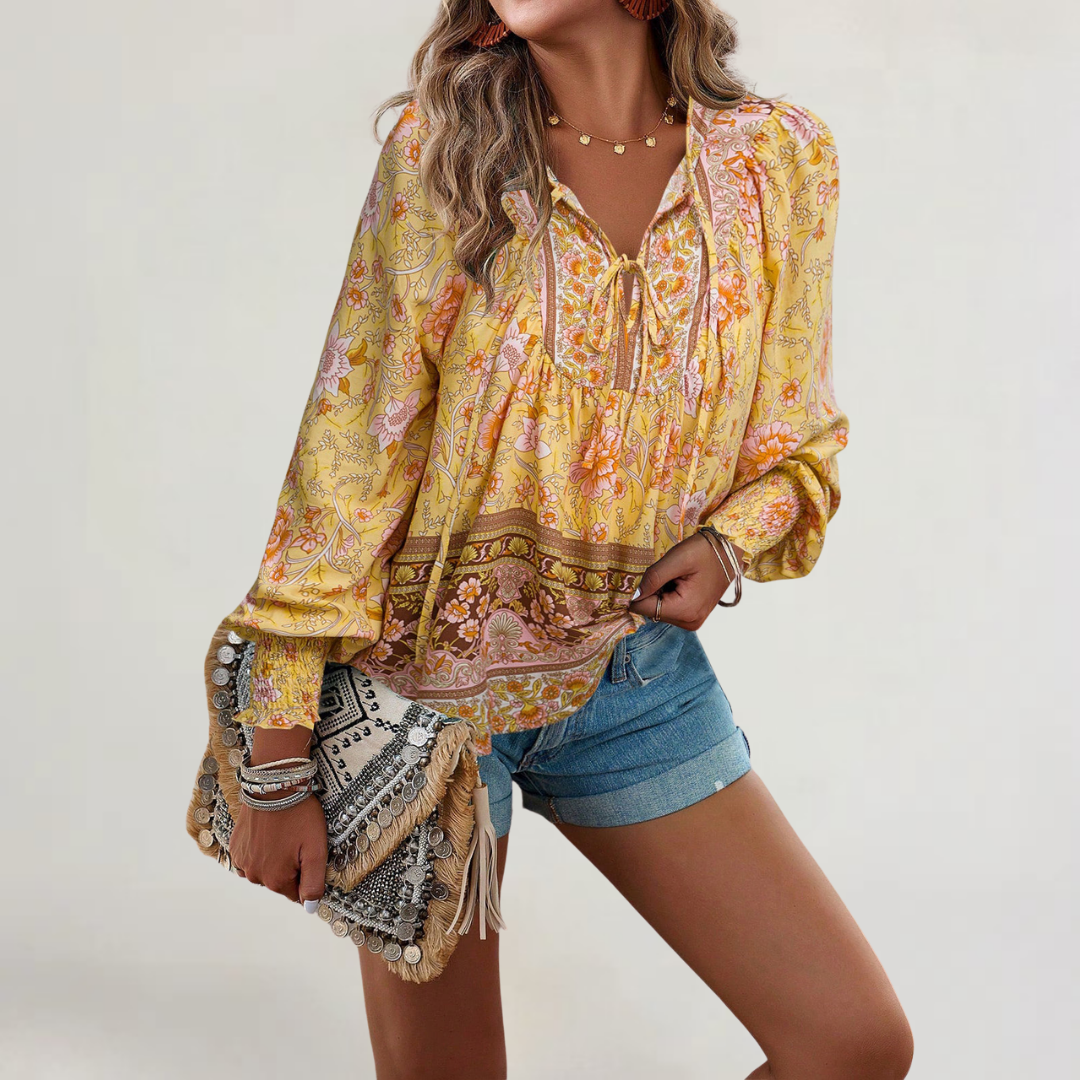 FRANCESCA | BLUSA IN COTONE FLOREALE