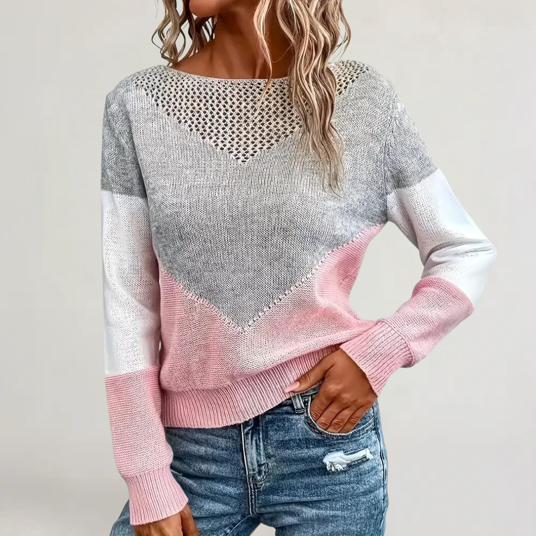 FRANCESCA | MAGLIA LEGGERA A MANICHE LUNGHE CON SFUMATURE COLORATE