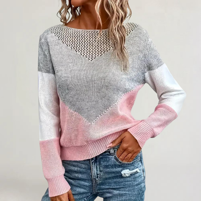 FRANCESCA | MAGLIA LEGGERA A MANICHE LUNGHE CON SFUMATURE COLORATE