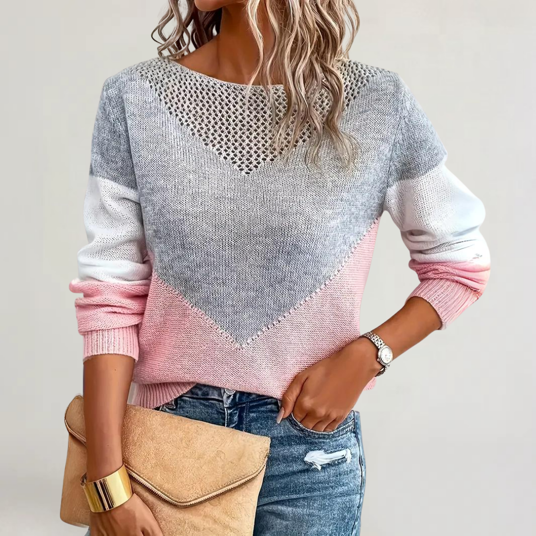 FRANCESCA | MAGLIA LEGGERA A MANICHE LUNGHE CON SFUMATURE COLORATE