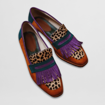 VIVIANA | MOCASSINO COLORATO CON FRANGE E DETTAGLI ANIMALIER