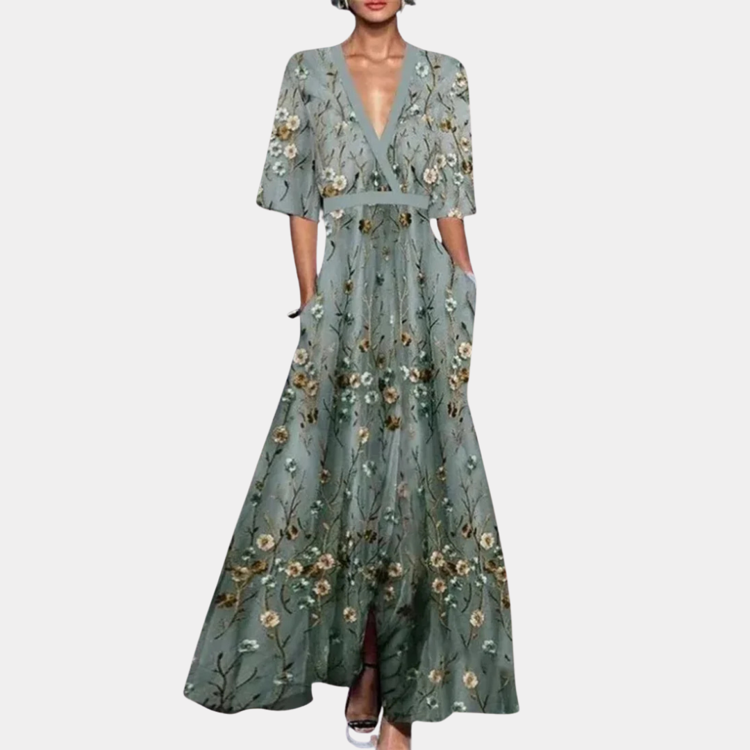 Alfonsa | Elegante abito boho con scollo a V