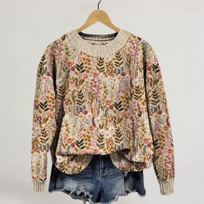 ADRIANA | MAGLIONE IN MAGLIA LEGGERA CON STAMPA FLOREALE