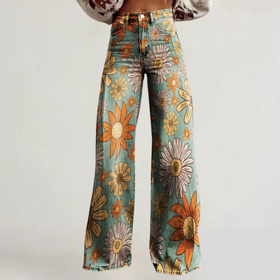 ARIANA | PANTALONI ARTIGIANALI ELEGANTI FLOREALE