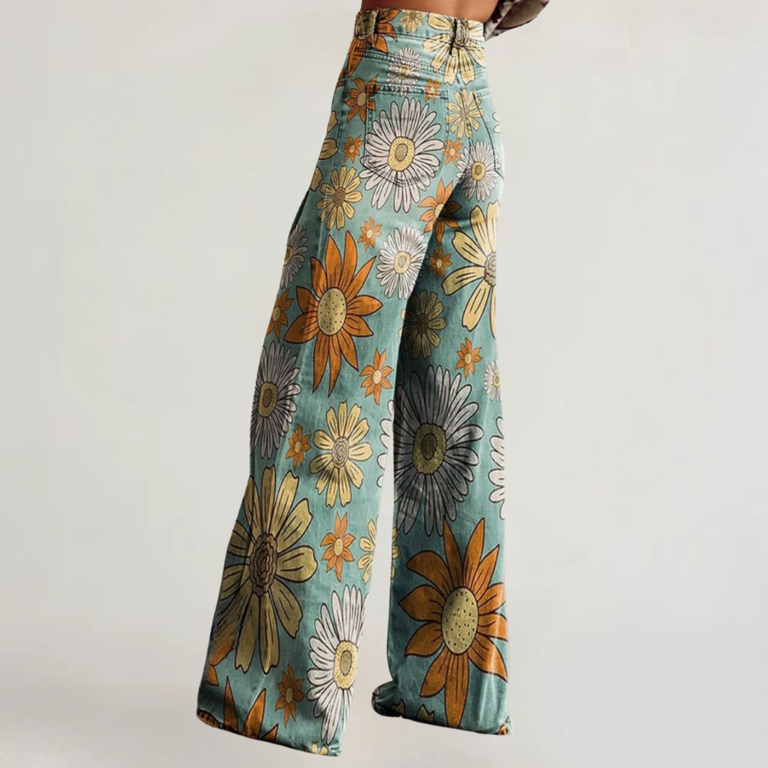 ARIANA | PANTALONI ARTIGIANALI ELEGANTI FLOREALE
