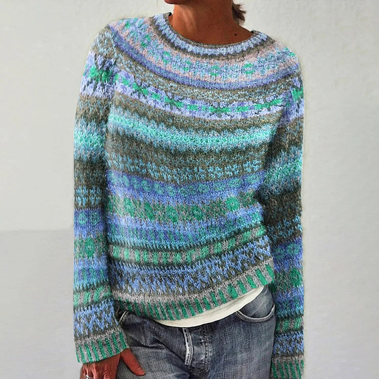 BRIANNA | MAGLIONE IN LANA CON MOTIVO VINTAGE ISLANDESE