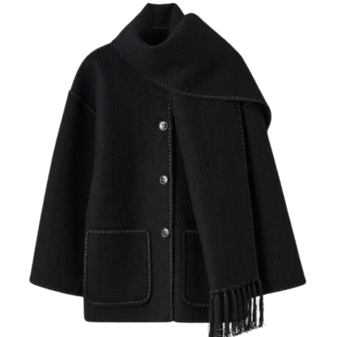Loren | Cappotto esclusivo con sciarpa moderna integrata