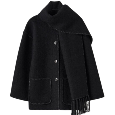 Loren | Cappotto esclusivo con sciarpa moderna integrata