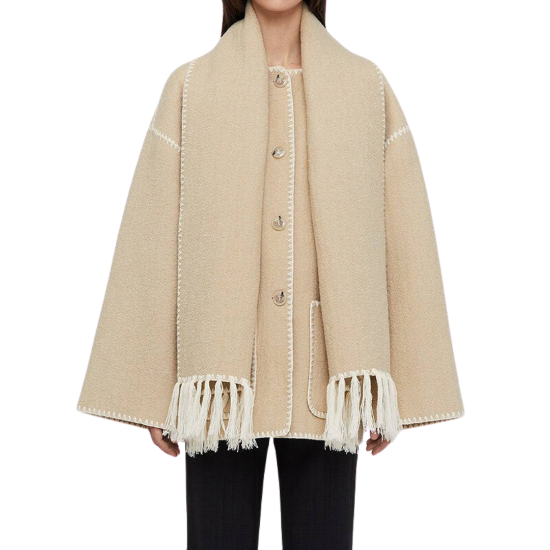 Loren | Cappotto esclusivo con sciarpa moderna integrata