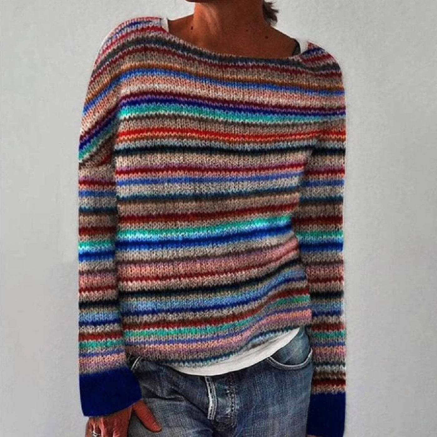 ADRIANA | MAGLIONE IN LANA LEGGERA A RIGHE COLORATE
