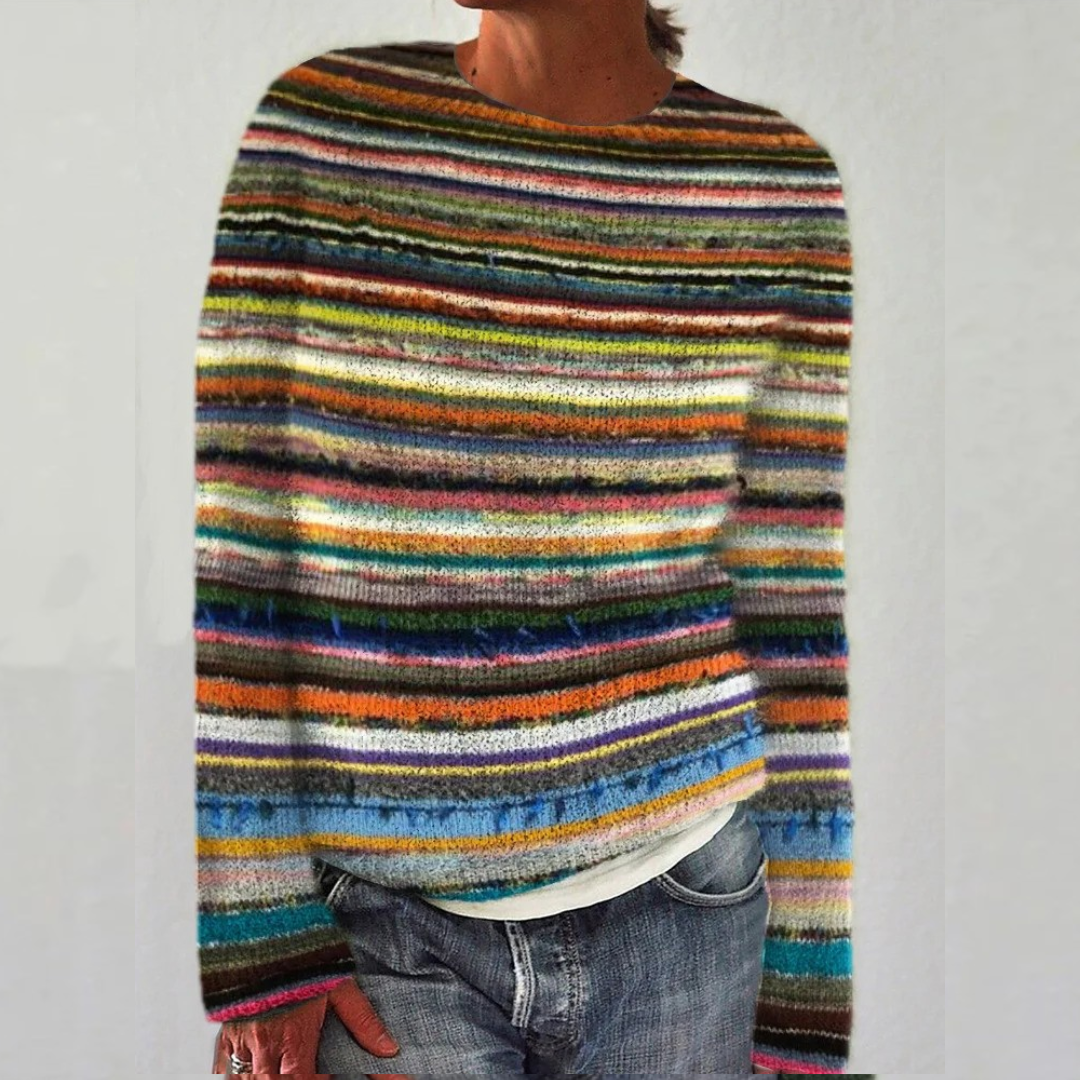 ADRIANA | MAGLIONE IN LANA LEGGERA A RIGHE MULTICOLORE