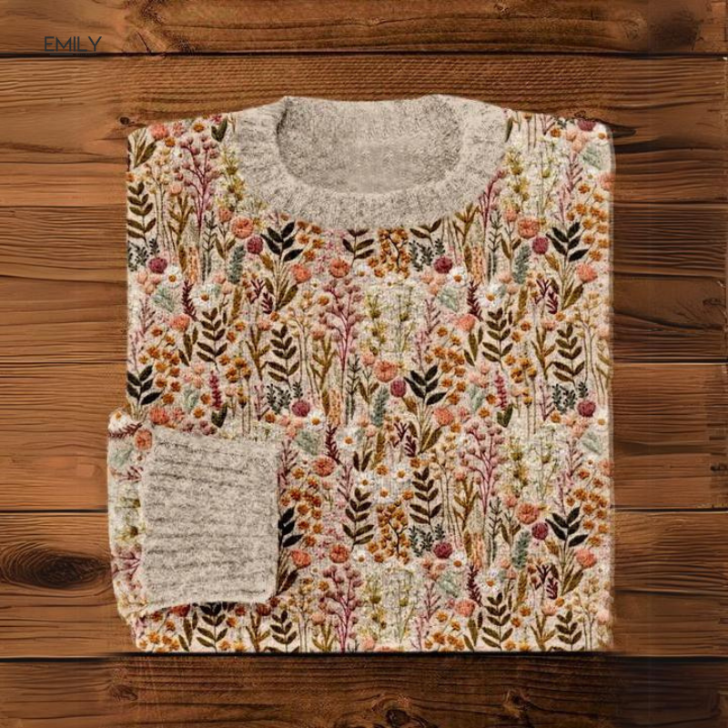ADRIANA | MAGLIONE IN MAGLIA LEGGERA CON STAMPA FLOREALE