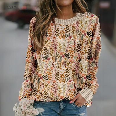 ADRIANA | MAGLIONE IN MAGLIA LEGGERA CON STAMPA FLOREALE