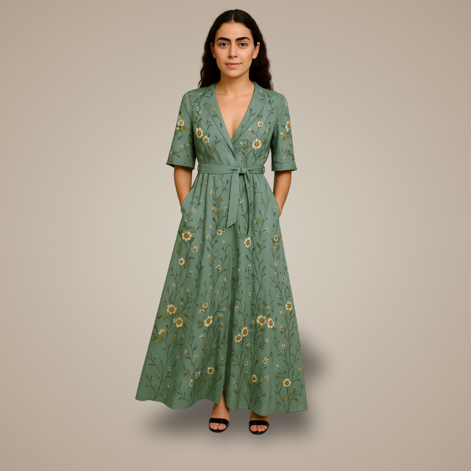 Alfonsa | Elegante abito boho con scollo a V