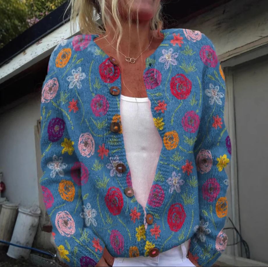 MARTINA | GIACCA IN COTONE LEGGERO CON STAMPA FLOREALE