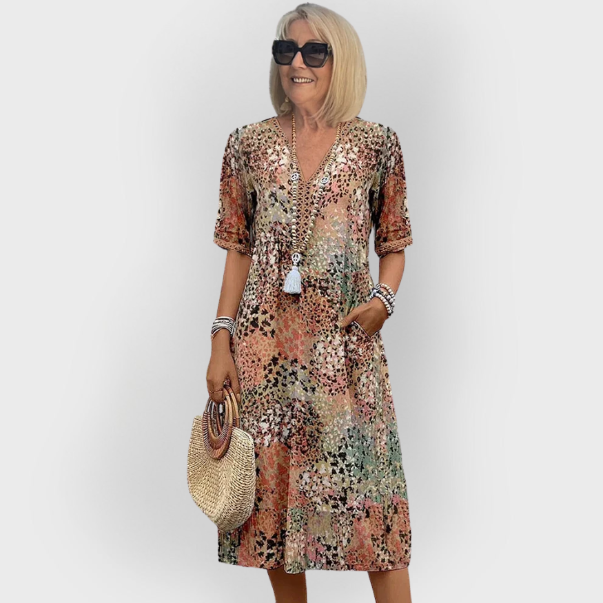 Chloe | Abito maxi elegante con stampa floreale