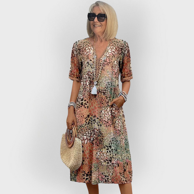 Chloe | Abito maxi elegante con stampa floreale