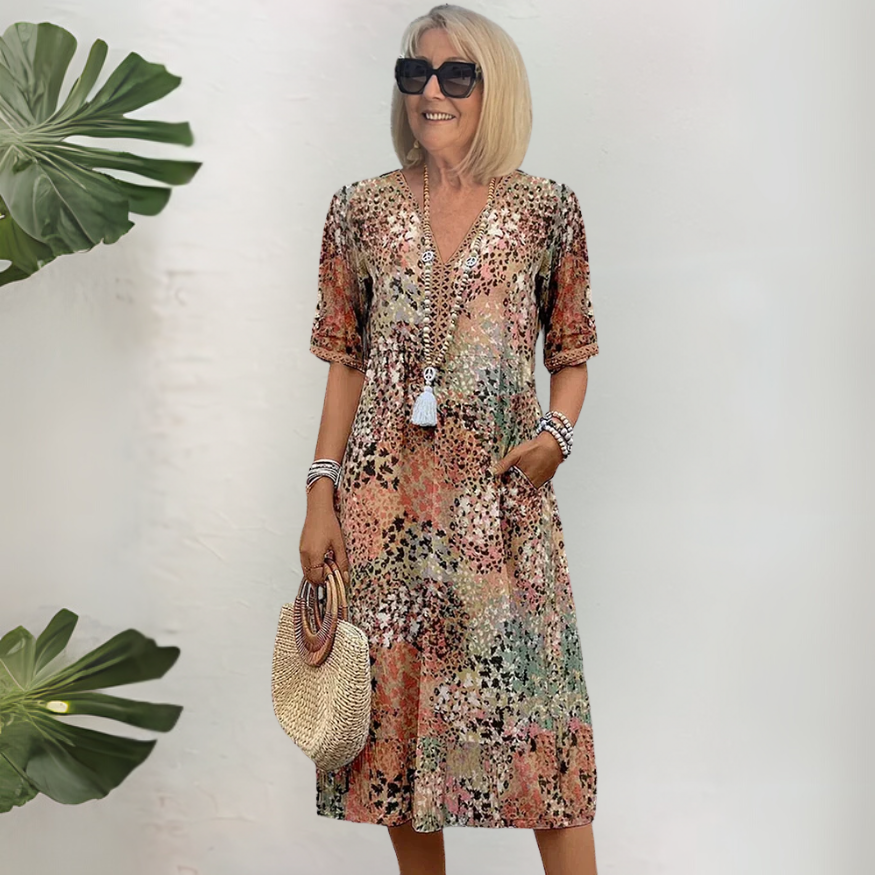 Chloe | Abito maxi elegante con stampa floreale