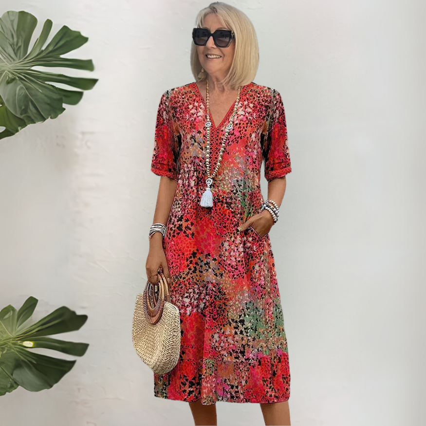 Chloe | Abito maxi elegante con stampa floreale