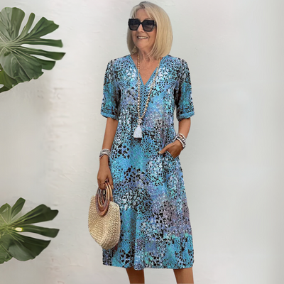 Chloe | Abito maxi elegante con stampa floreale