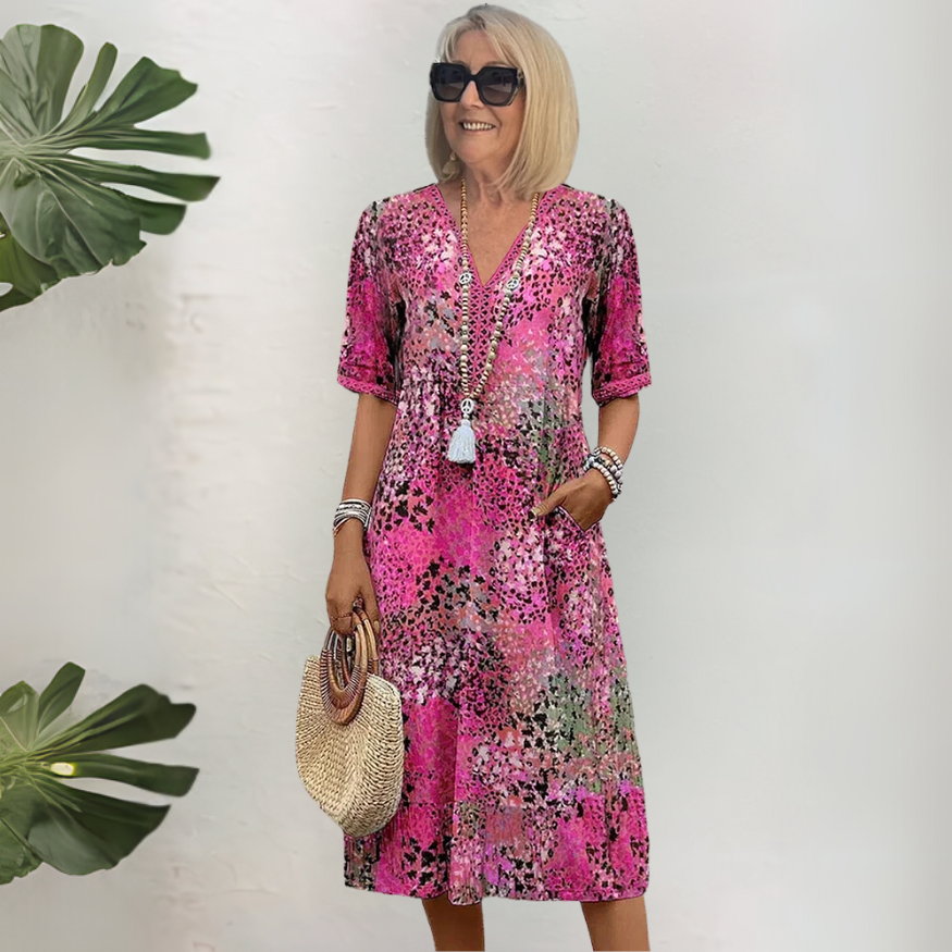 Chloe | Abito maxi elegante con stampa floreale
